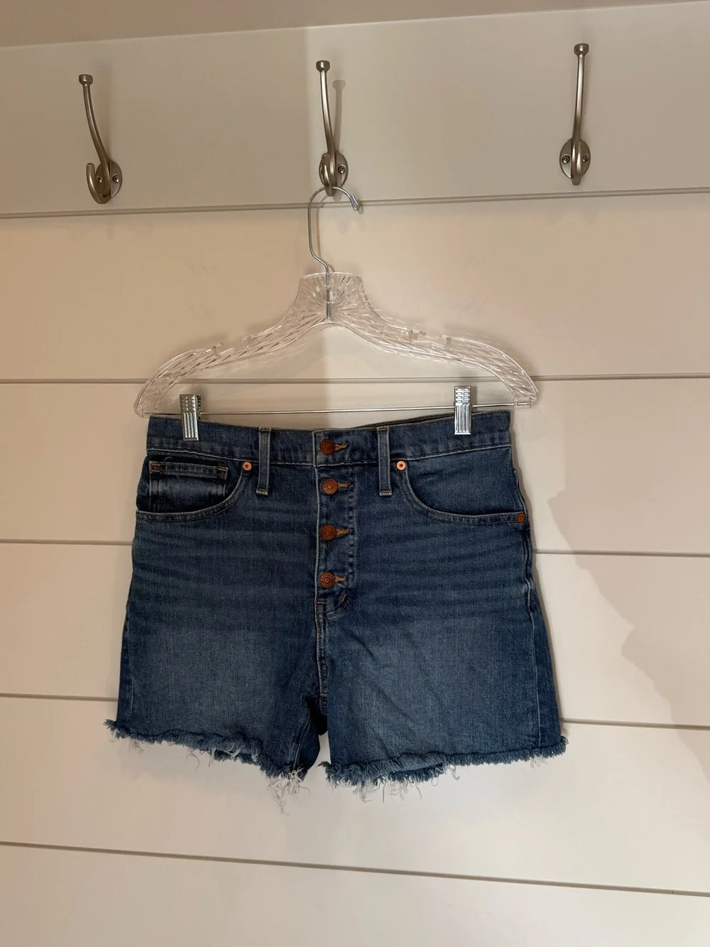 MADEWELL High-Rise Button-Front Jean Shorts